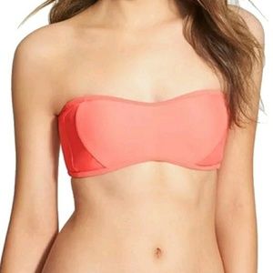 NWT B.P. BANDEAU Pink Peach bikini swim top